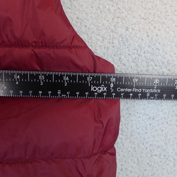 Old Navy Women's Size Small Burgundy Red Full Zip Up Quilted Puffer Vest - Picture 5 of 8